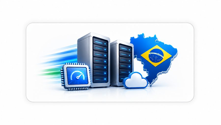 Ilustração de servidores no Brasil